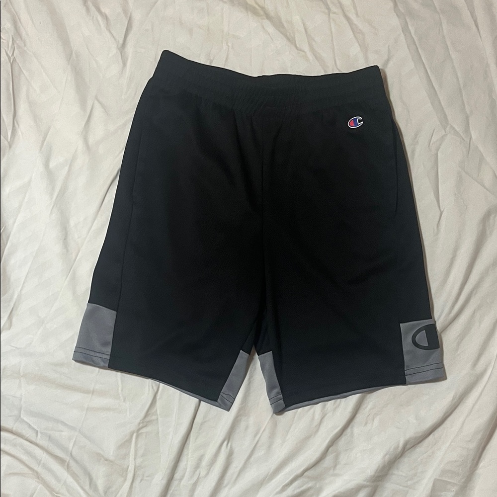 Champion Boy's Athletic Shorts in Black and Gray